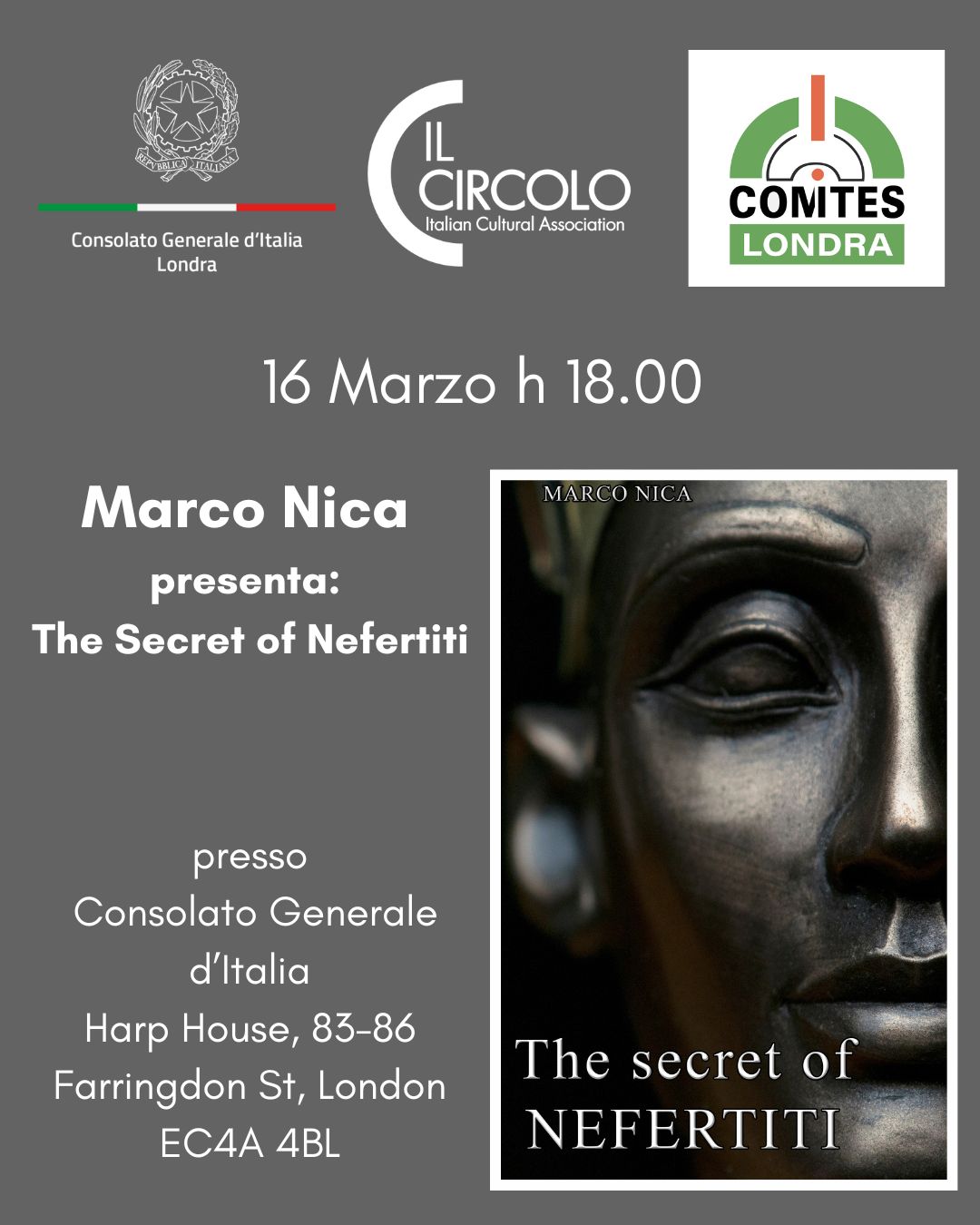 Book presentation: The secret of Nefertiti by Marco Nica